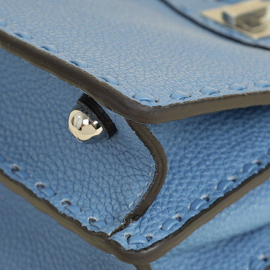 Fendi Blue Selleria Peekaboo ISeeU Petite Bag