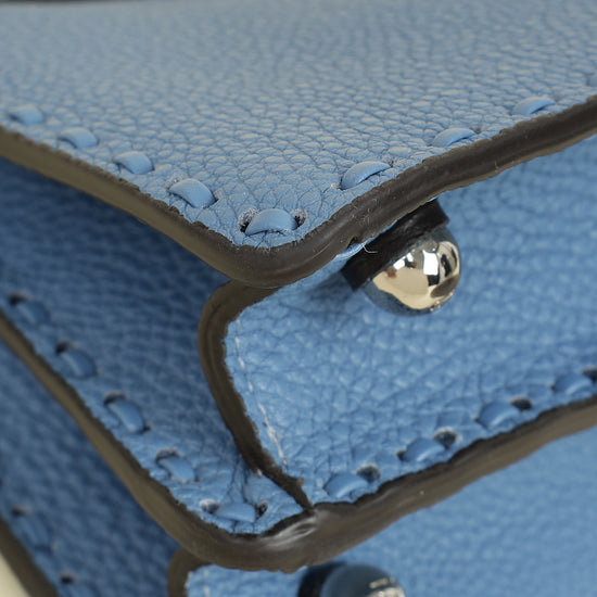 Fendi Blue Selleria Peekaboo ISeeU Petite Bag