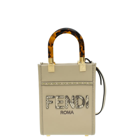Fendi Beige Mini Sunshine Shopper Bag-Fendi-THE CLOSET