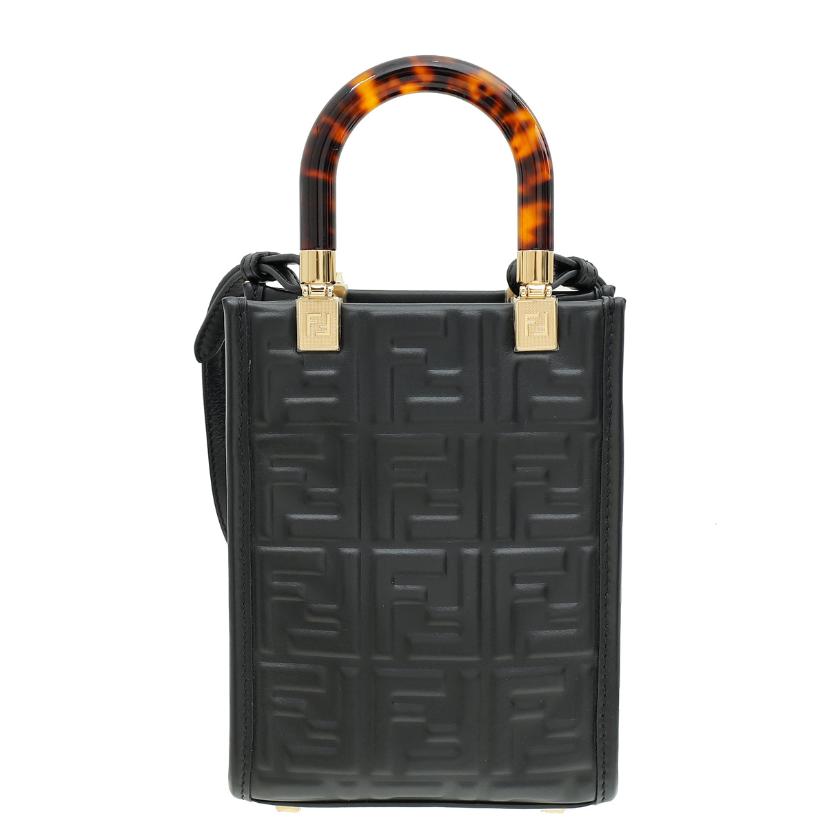 Fendi Black FF Embossed FENDI Mini Sunshine Shopper Bag-Fendi-THE CLOSET
