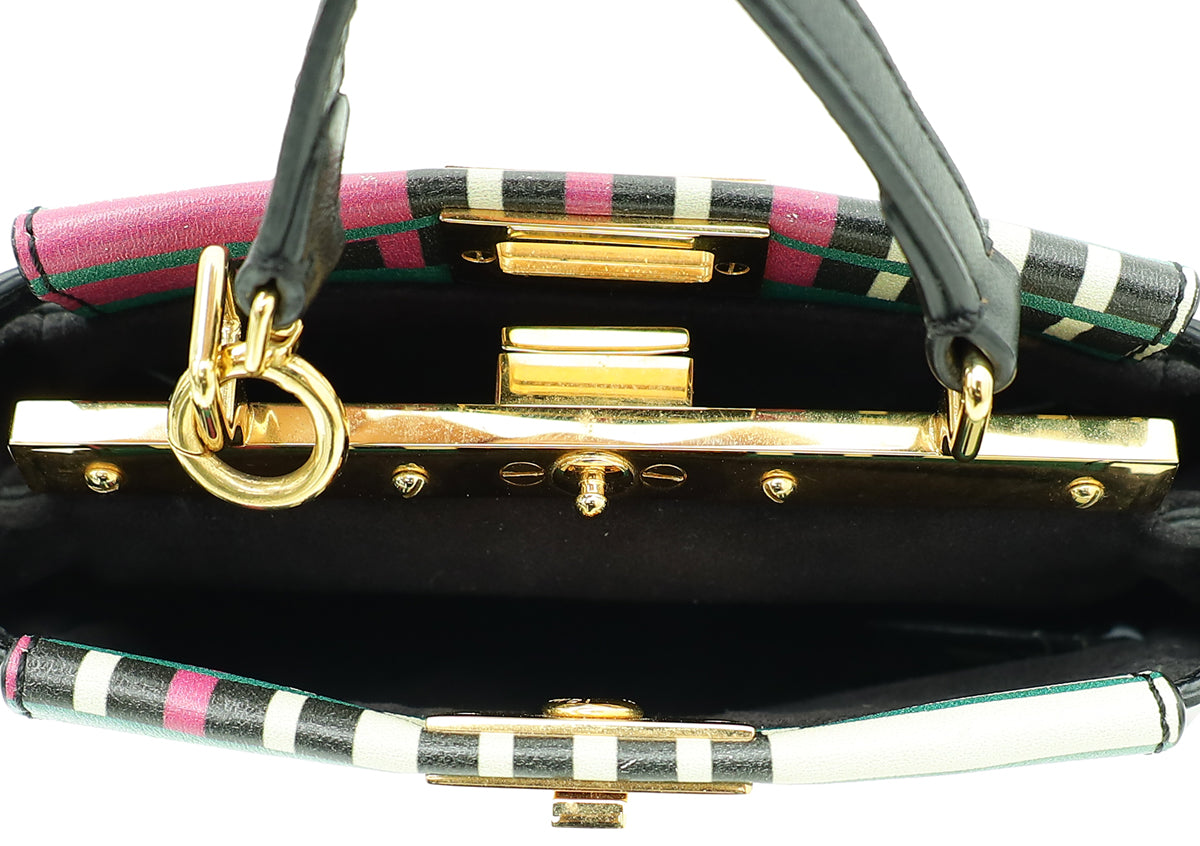 Fendi Black Multicolor Peekaboo Micro Bag