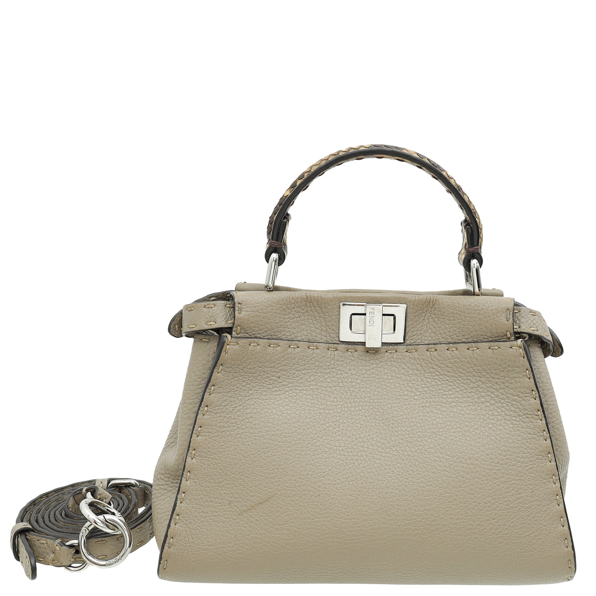 Fendi Etoupe Peekaboo Sellier Mini Bag-Fendi-THE CLOSET
