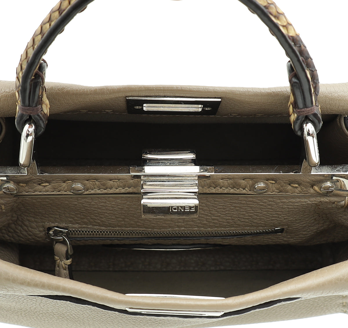 Fendi Etoupe Peekaboo Sellier Mini Bag