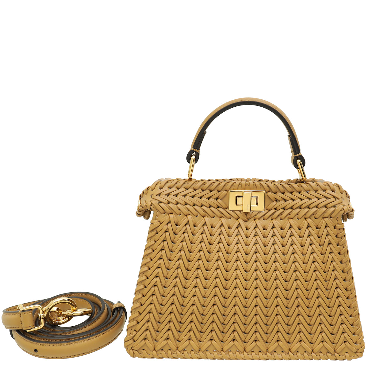 Fendi Beige Peekaboo ISEEU Petite Interlaced Bag-Fendi-THE CLOSET