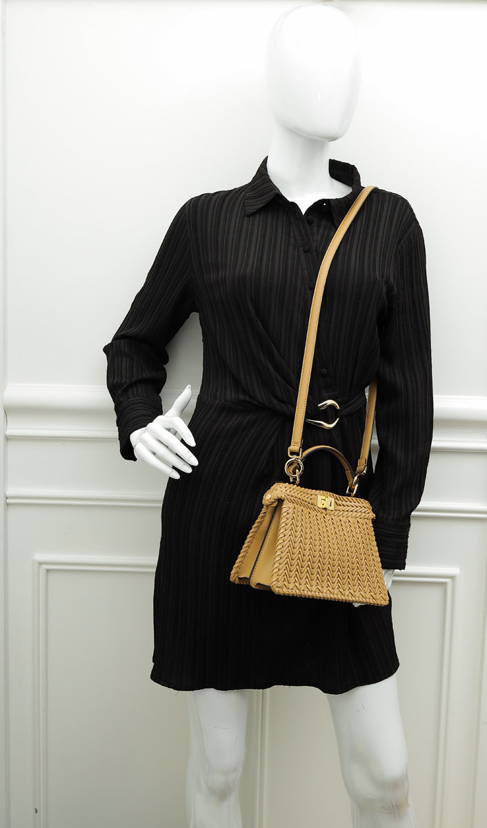 fendi peekaboo mini box dust bag rain coat Fendi Beige Peekaboo ISEEU Petite Interlaced Bag – THE CLOSET