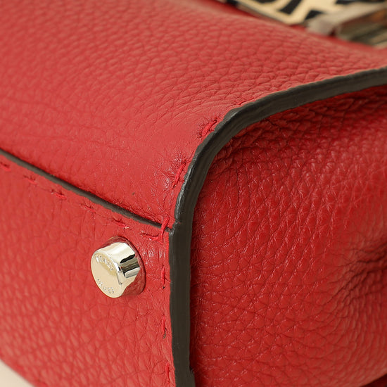 Fendi Red Selleria Mini Peekaboo Bag w/ Twilly-Fendi-THE CLOSET