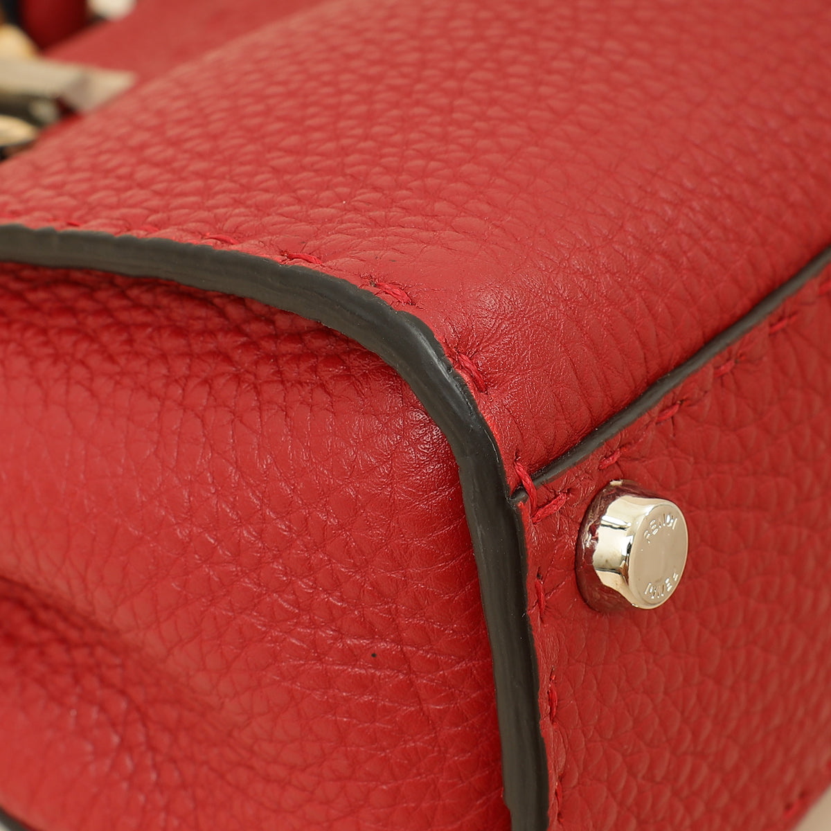 Fendi Red Selleria Mini Peekaboo Bag w/ Twilly-Fendi-THE CLOSET