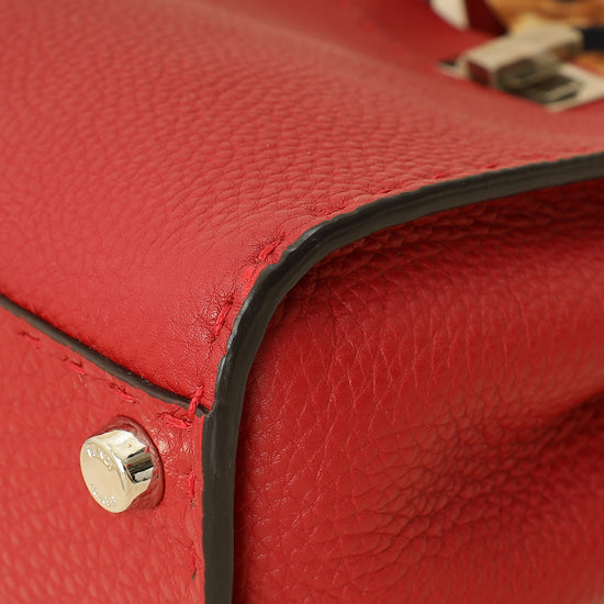 Fendi Red Selleria Mini Peekaboo Bag w/ Twilly-Fendi-THE CLOSET