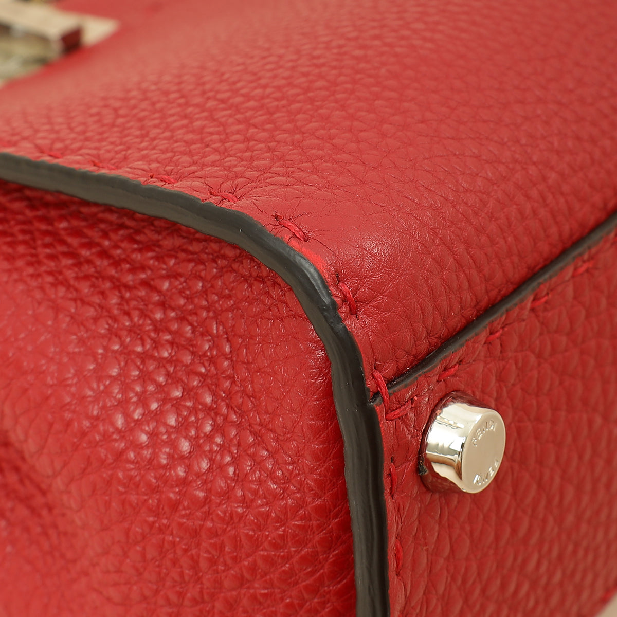 Fendi Red Selleria Mini Peekaboo Bag w/ Twilly-Fendi-THE CLOSET