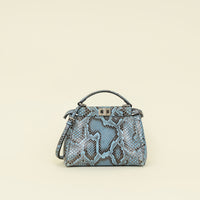 Fendi Blue Python Mini Peekaboo Bag