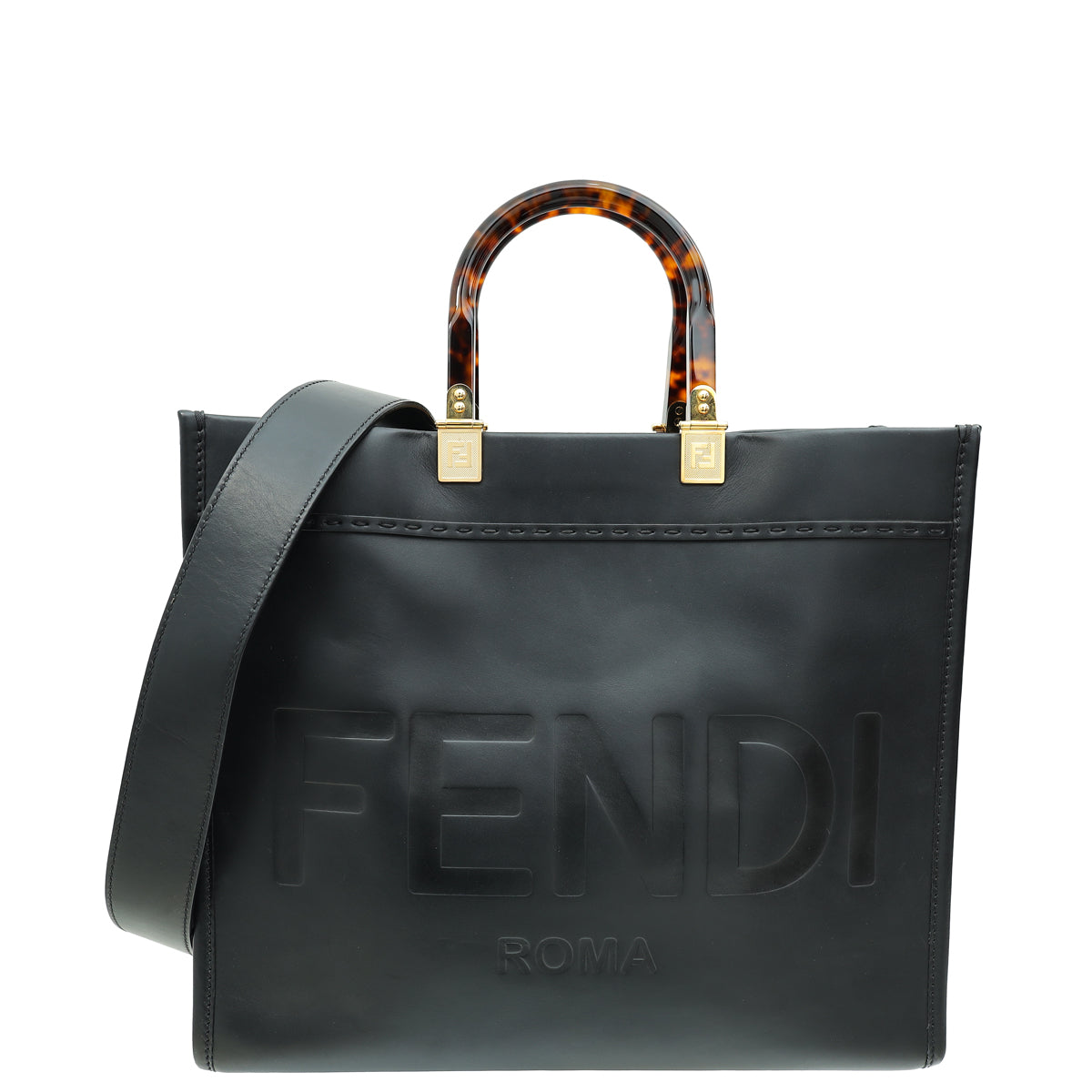 Fendi Black Sunshine Medium Shopping Bag-Fendi-THE CLOSET