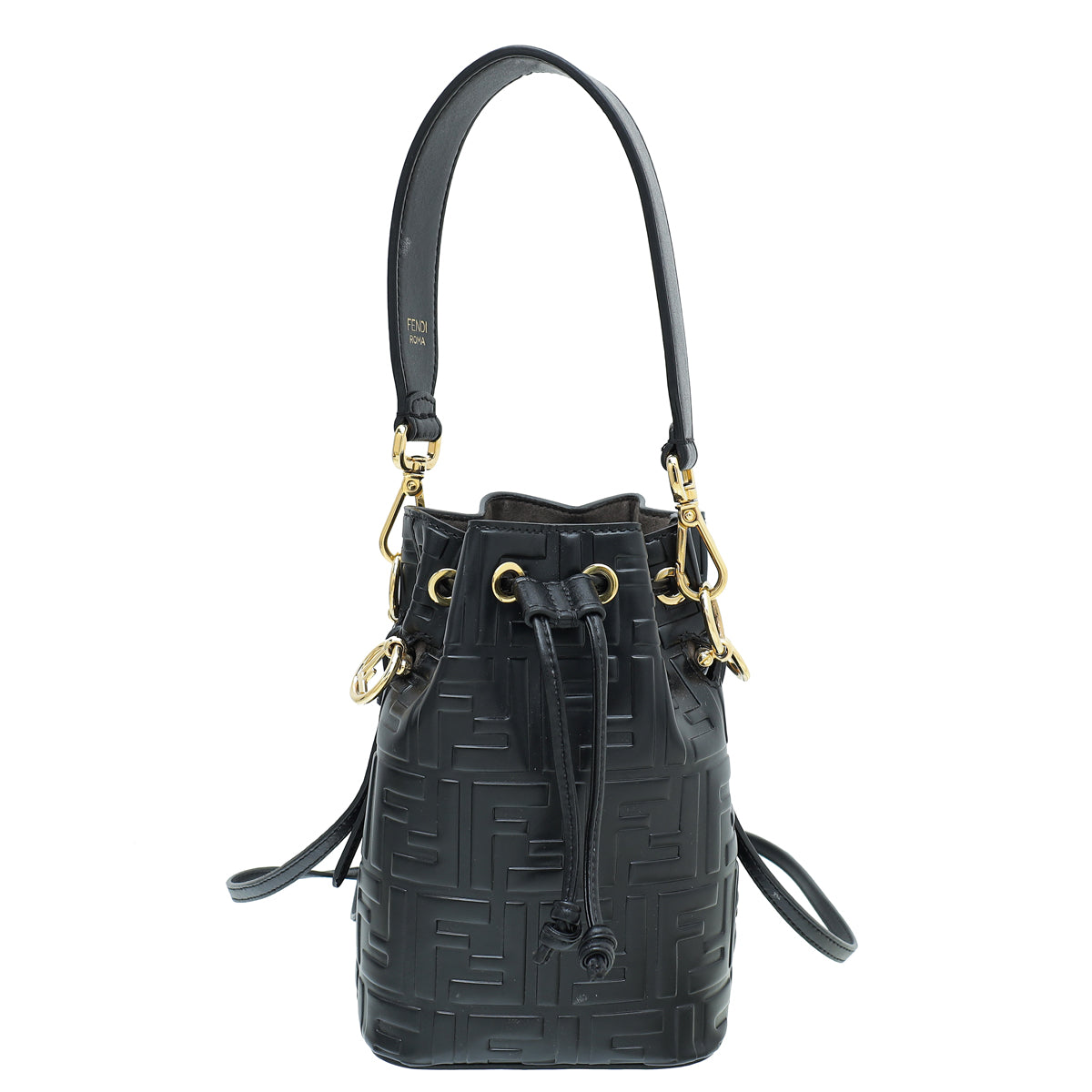 Fendi Black FF Embossed Mon Tresor Mini Bucket Bag-Fendi-THE CLOSET