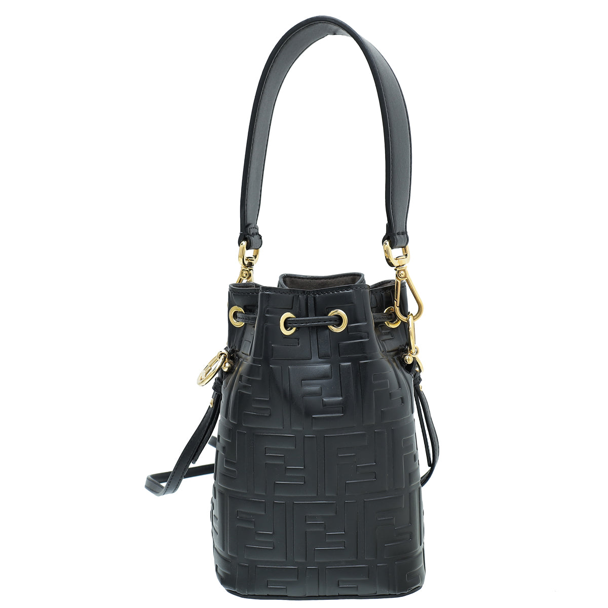 Fendi Black FF Embossed Mon Tresor Mini Bucket Bag-Fendi-THE CLOSET