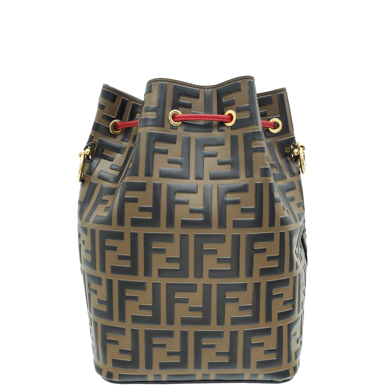 Fendi Bicolor FF Zucca Embossed Mon Tresor Small Bucket Bag