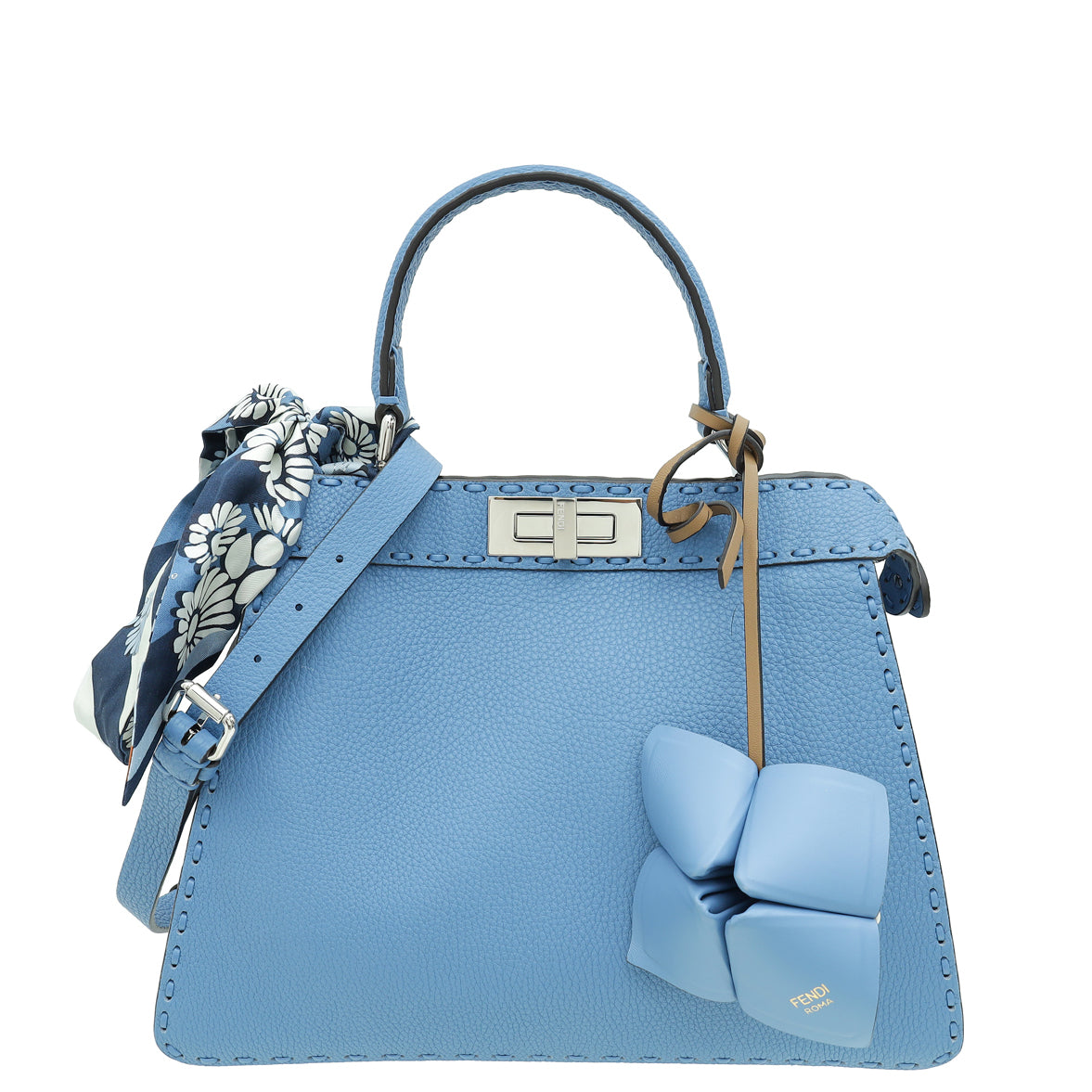 Fendi Blue Selleria ISeeU Peekaboo Medium Bag W/ Fortune Teller-Fendi-THE CLOSET