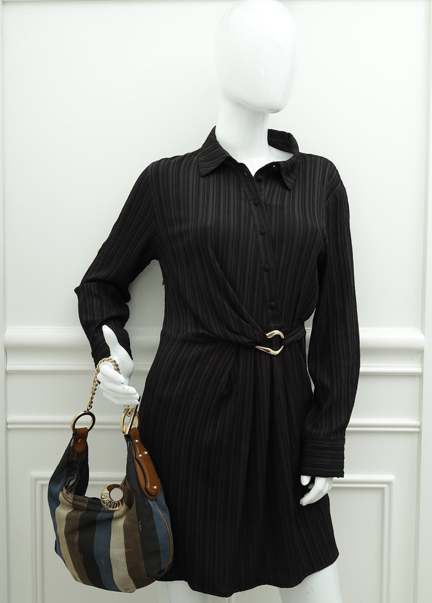 Fendi Multicolor Pequin Stripe Chef Chain Hobo Bag-Fendi-THE CLOSET