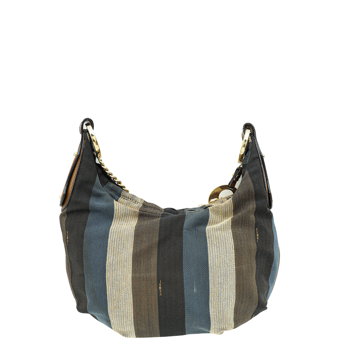 Fendi Multicolor Pequin Stripe Chef Chain Hobo Bag-Fendi-THE CLOSET