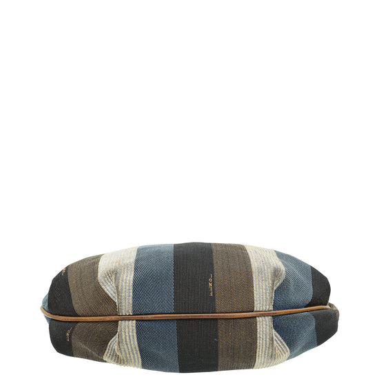 Fendi Multicolor Pequin Stripe Chef Chain Hobo Bag-Fendi-THE CLOSET