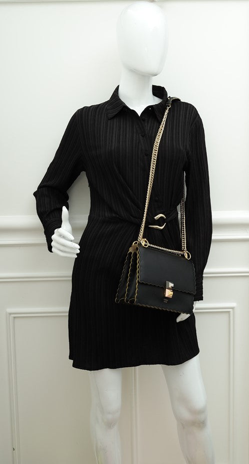 Fendi Black Kan I Stud Small Shoulder Bag-Fendi-THE CLOSET