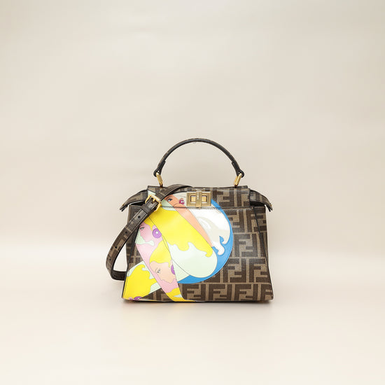 Fendi Multicolor FF Glazed With Inlay Peekaboo Mini Bag