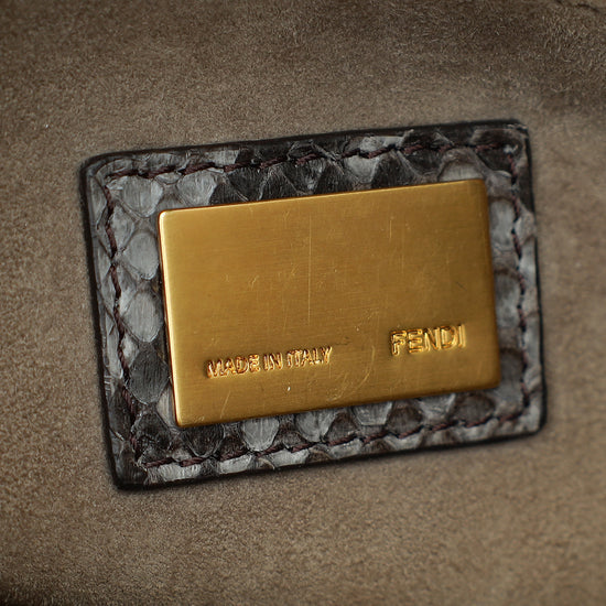 Fendi Grey Peekaboo Python Regular Bag-Fendi-THE CLOSET