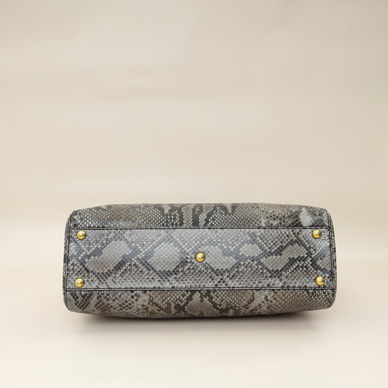 Fendi Grey Peekaboo Python Regular Bag-Fendi-THE CLOSET