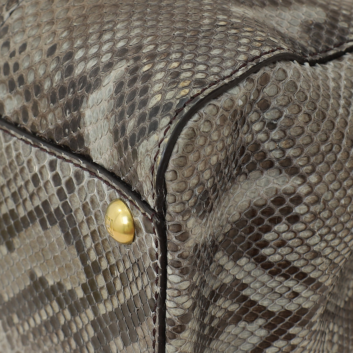 Fendi Grey Peekaboo Python Regular Bag-Fendi-THE CLOSET