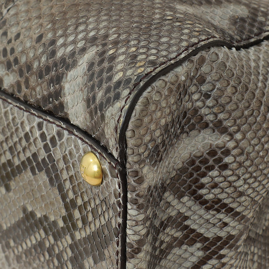 Fendi Grey Peekaboo Python Regular Bag-Fendi-THE CLOSET