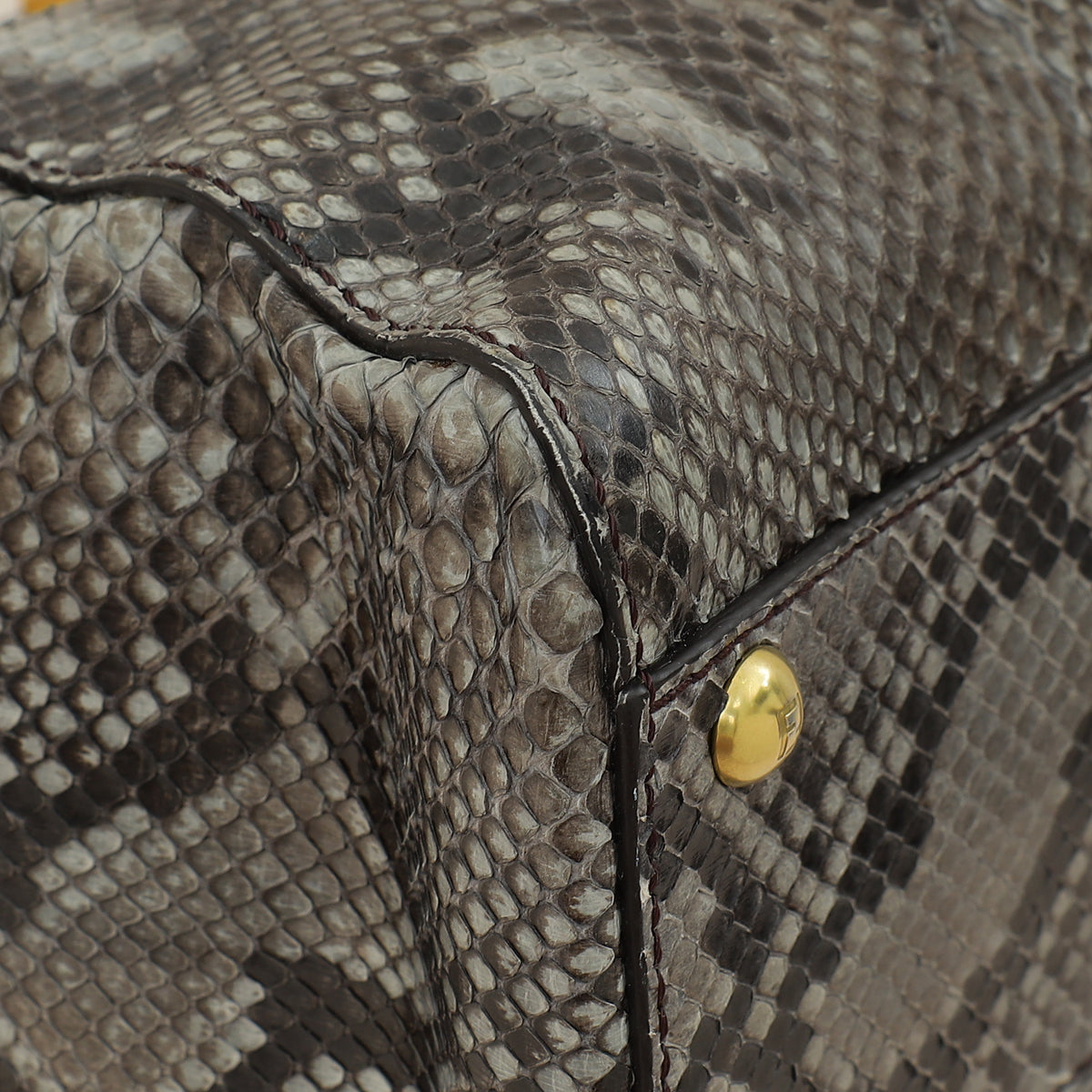 Fendi Grey Peekaboo Python Regular Bag-Fendi-THE CLOSET