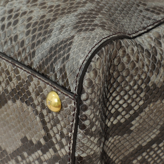 Fendi Grey Peekaboo Python Regular Bag-Fendi-THE CLOSET