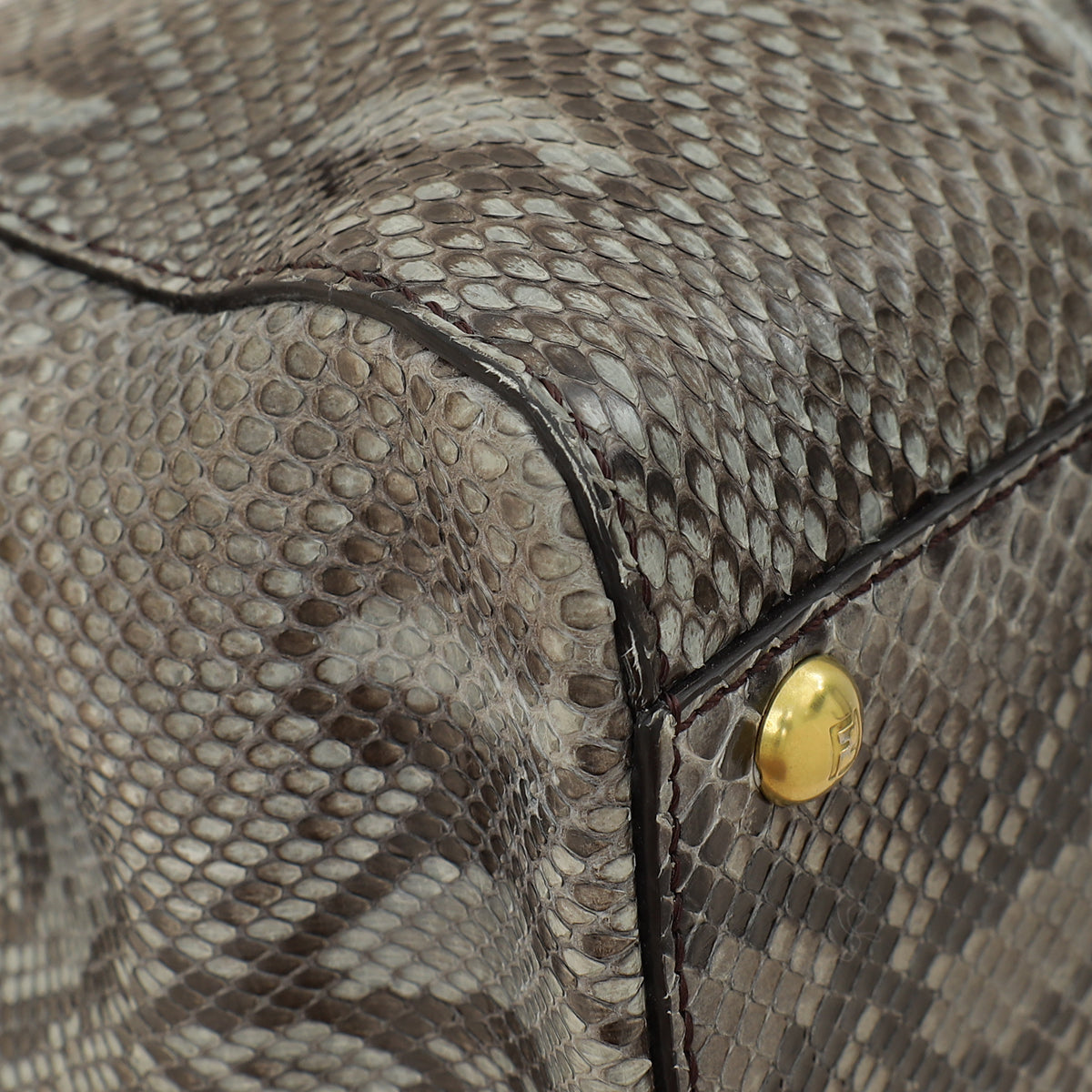 Fendi Grey Peekaboo Python Regular Bag-Fendi-THE CLOSET