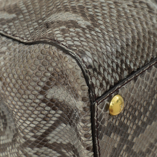 Fendi Grey Peekaboo Python Regular Bag-Fendi-THE CLOSET