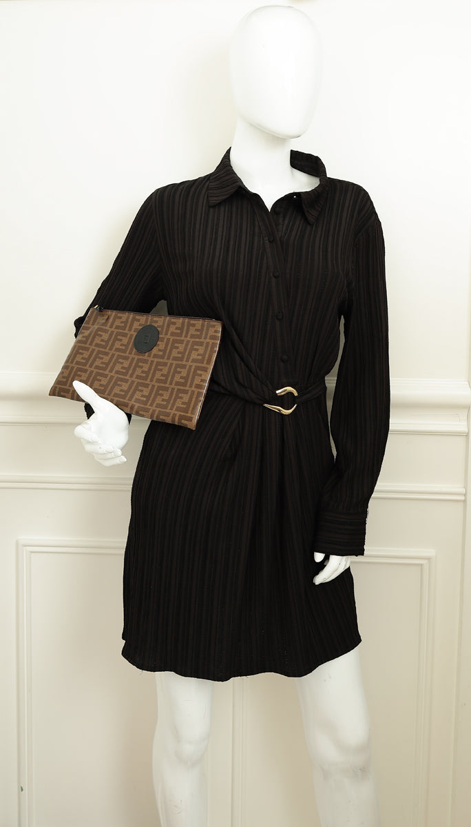Fendi Tobacco FF Flat Baguette Medium Pouch-Fendi-THE CLOSET