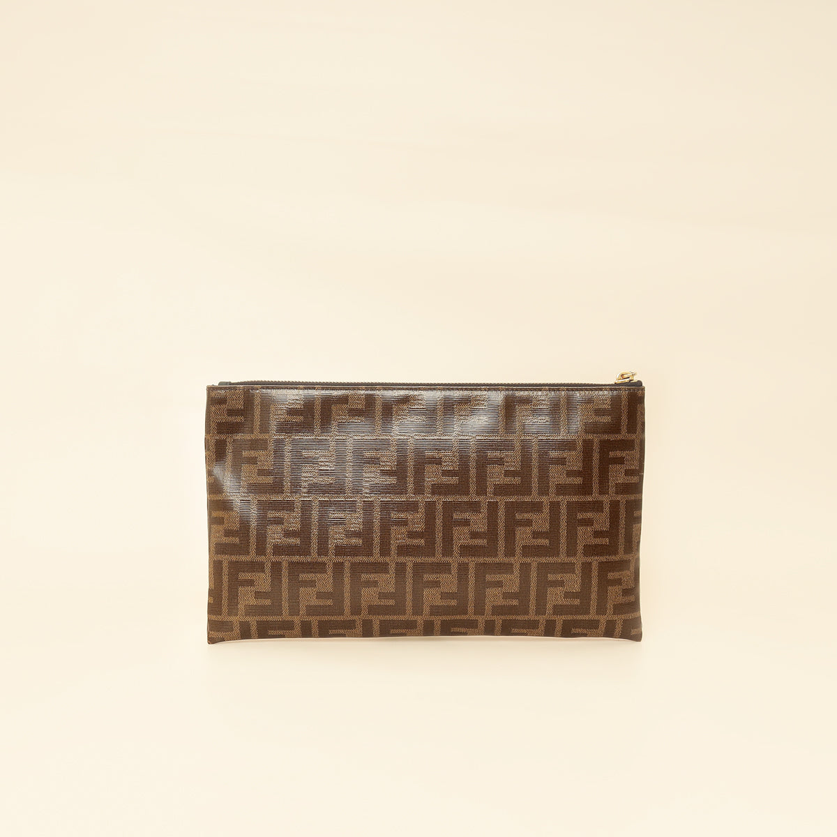 Fendi Tobacco FF Flat Baguette Medium Pouch-Fendi-THE CLOSET