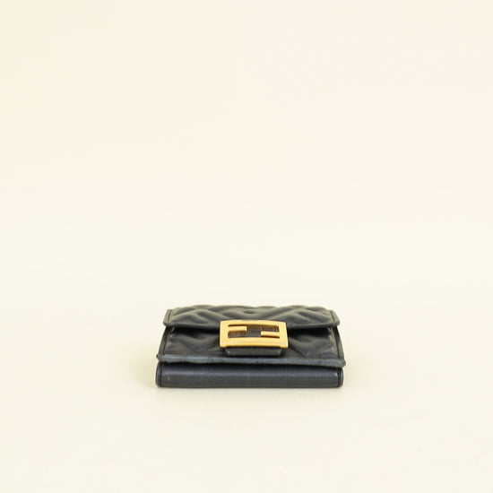 Fendi Black FF Embossed Compact Wallet