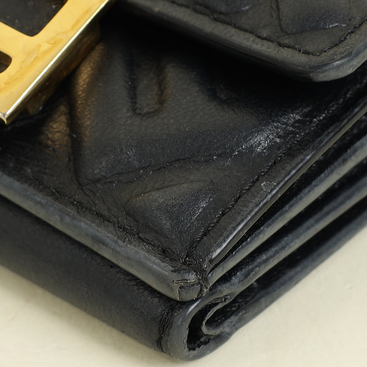 Fendi Black FF Embossed Compact Wallet