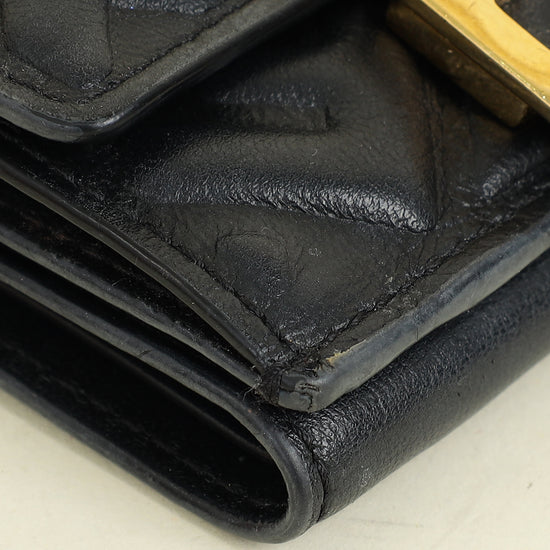 Fendi Black FF Embossed Compact Wallet