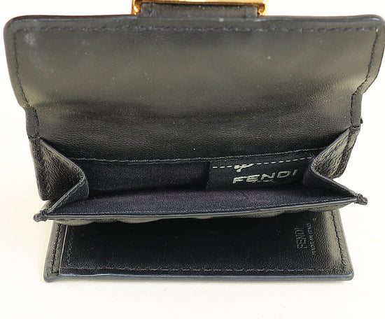 Fendi Black FF Embossed Compact Wallet