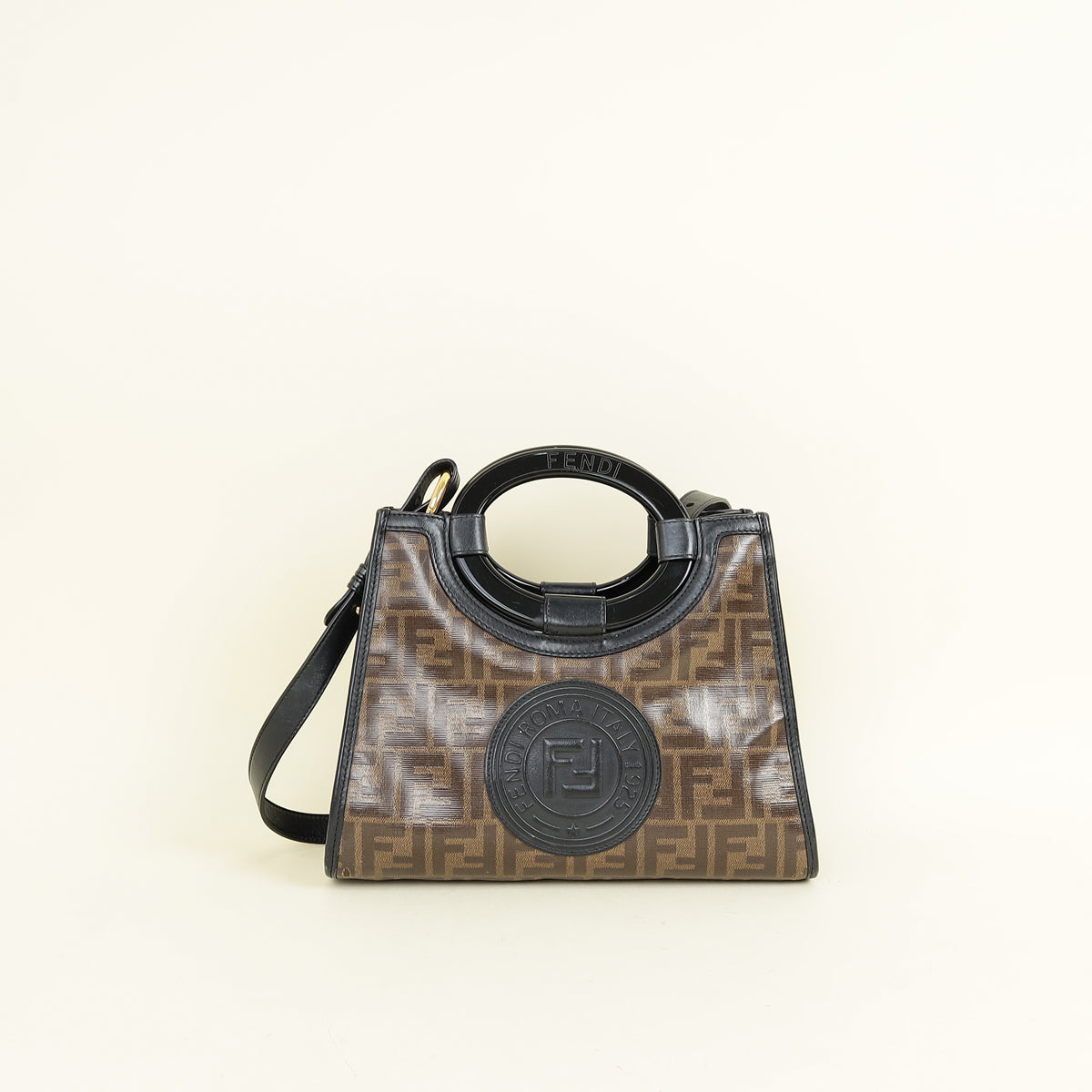 Fendi Brown Zucca Runaway Shopper Tote Small Bag