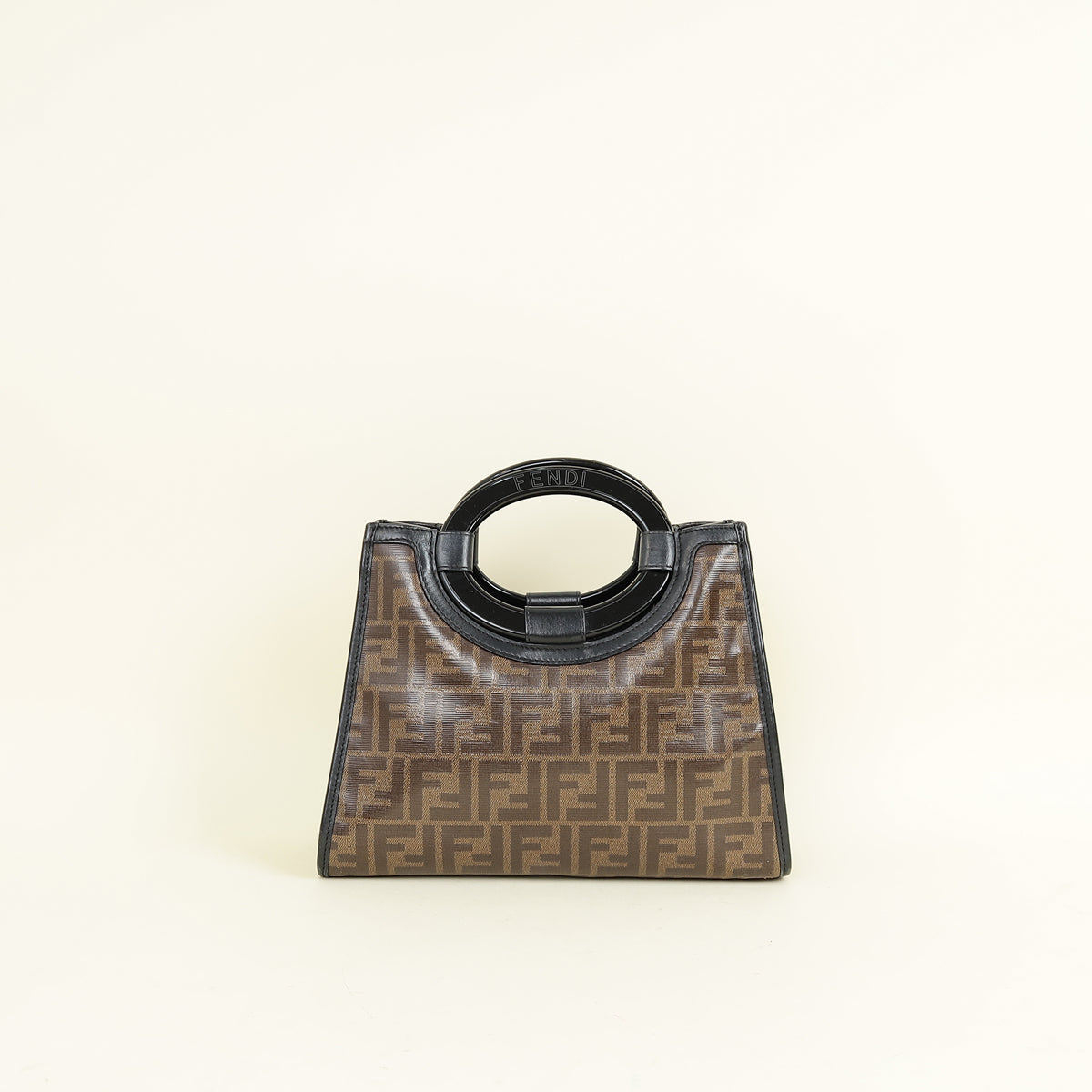 Fendi Brown Zucca Runaway Shopper Tote Small Bag