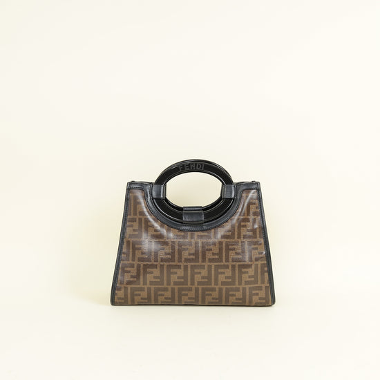 Fendi Brown Zucca Runaway Shopper Tote Small Bag