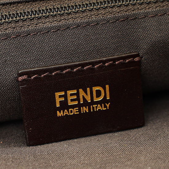Fendi Tobacco Zucca Mia Flap Large Bag-Fendi-THE CLOSET