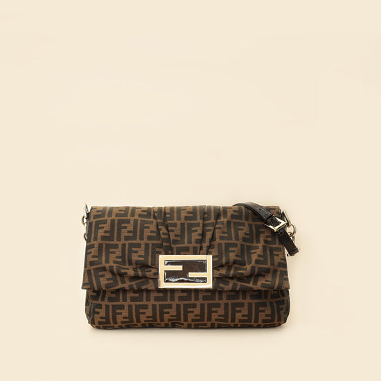 Fendi Tobacco Zucca Mia Flap Large Bag-Fendi-THE CLOSET