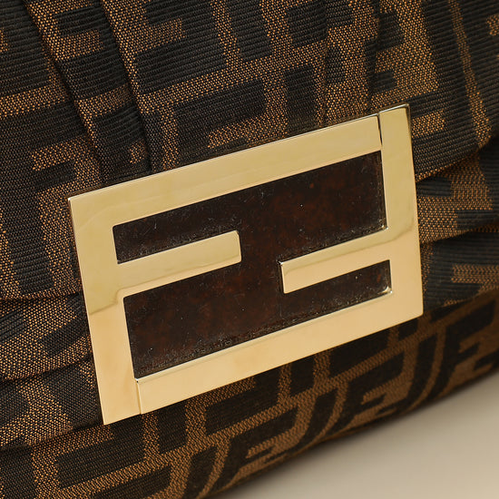 Fendi Tobacco Zucca Mia Flap Large Bag-Fendi-THE CLOSET