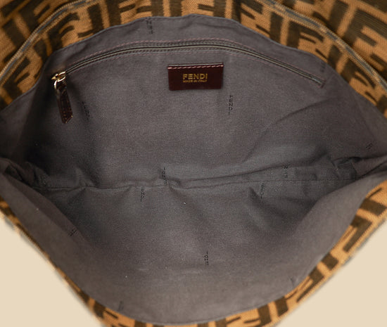 Fendi Tobacco Zucca Mia Flap Large Bag-Fendi-THE CLOSET