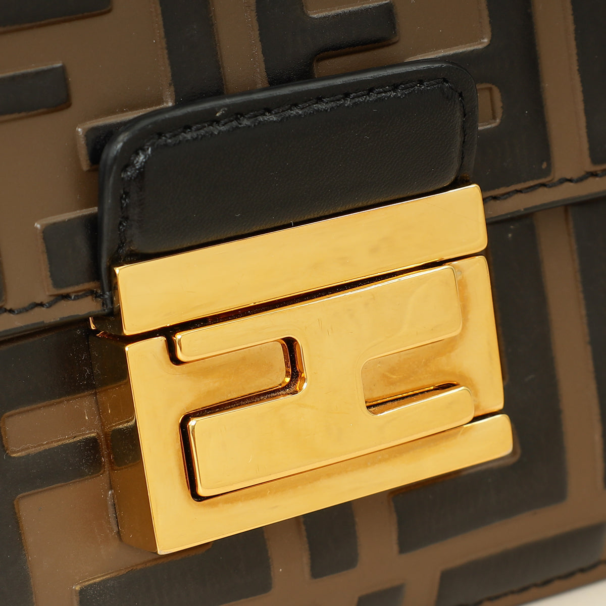 Fendi Bicolor FF Embossed Kan U Chain Small Shoulder Bag-Fendi-THE CLOSET