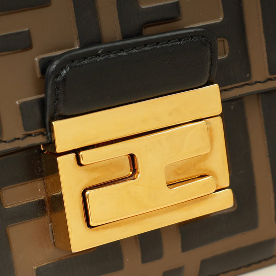 Fendi Bicolor FF Embossed Kan U Chain Small Shoulder Bag-Fendi-THE CLOSET