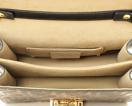 Fendi Bicolor FF Embossed Kan U Chain Small Shoulder Bag-Fendi-THE CLOSET