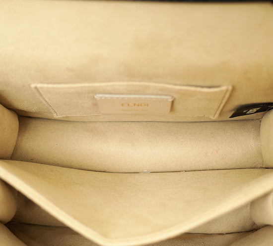 Fendi Bicolor FF Embossed Kan U Chain Small Shoulder Bag-Fendi-THE CLOSET