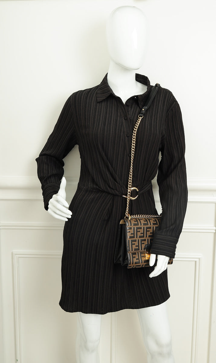 Fendi Bicolor FF Embossed Kan U Chain Small Shoulder Bag-Fendi-THE CLOSET